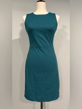 Old Navy Ponte Knit Teal Sleeveless Sheath Dress